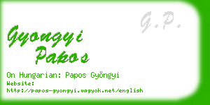gyongyi papos business card